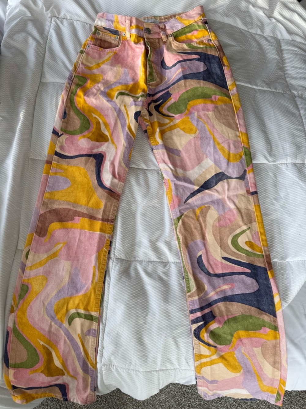 Zara Multicolor Swirl Print Women's Jeans
